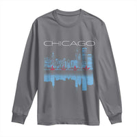 Chicago City Skyline Night Lights Long Sleeve Shirt