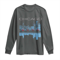 Chicago City Skyline Night Lights Long Sleeve Shirt