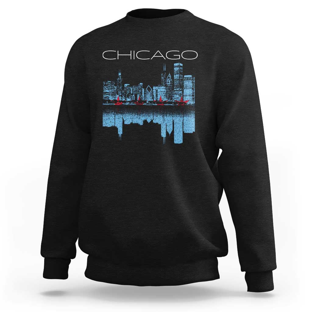 Chicago City Skyline Night Lights Sweatshirt