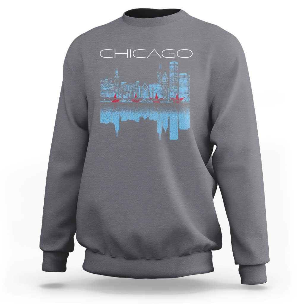 Chicago City Skyline Night Lights Sweatshirt