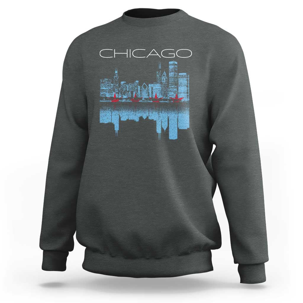 Chicago City Skyline Night Lights Sweatshirt