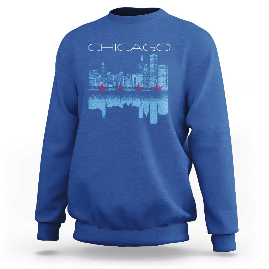 Chicago City Skyline Night Lights Sweatshirt