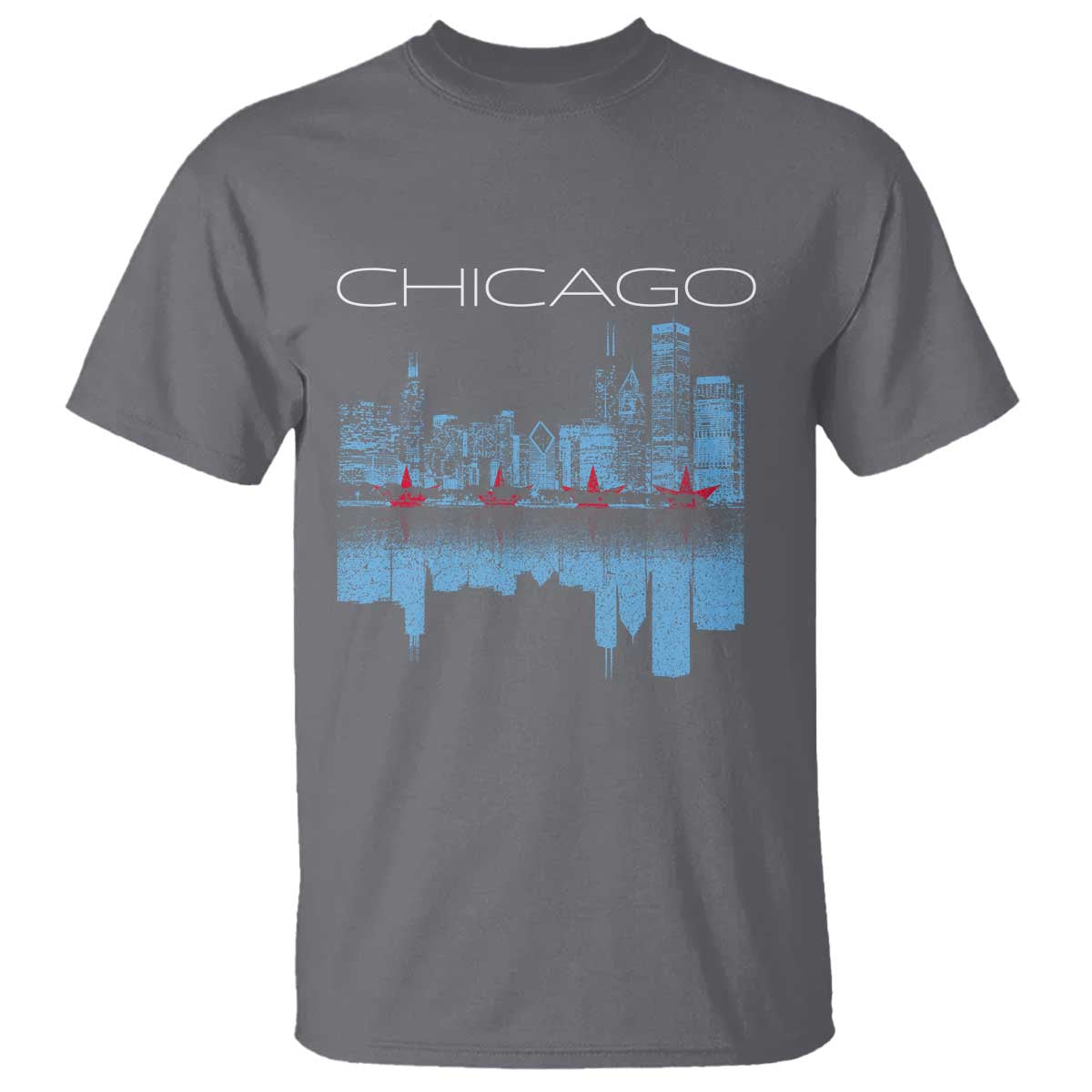Chicago City Skyline Night Lights T Shirt