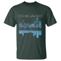 Chicago City Skyline Night Lights T Shirt