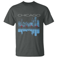 Chicago City Skyline Night Lights T Shirt