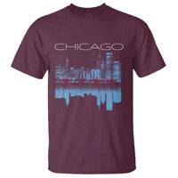 Chicago City Skyline Night Lights T Shirt
