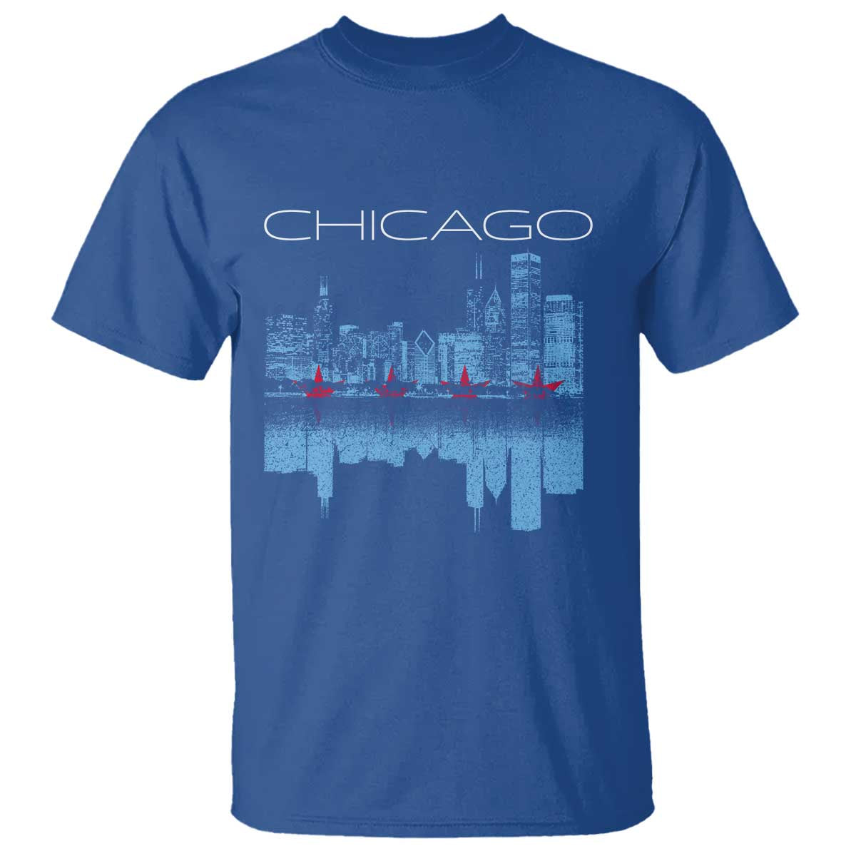 Chicago City Skyline Night Lights T Shirt