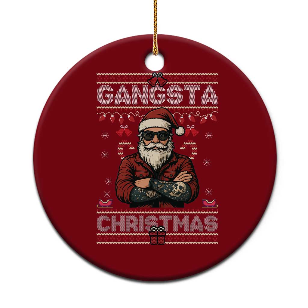 Gangster Santa Claus Hip Hop Rap Christmas Cool Ceramic Ornament - Wonder Print Shop