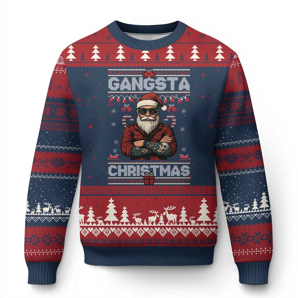 Gangster Santa Claus Hip Hop Rap Xmas Cool Ugly Christmas Sweater - Wonder Print Shop