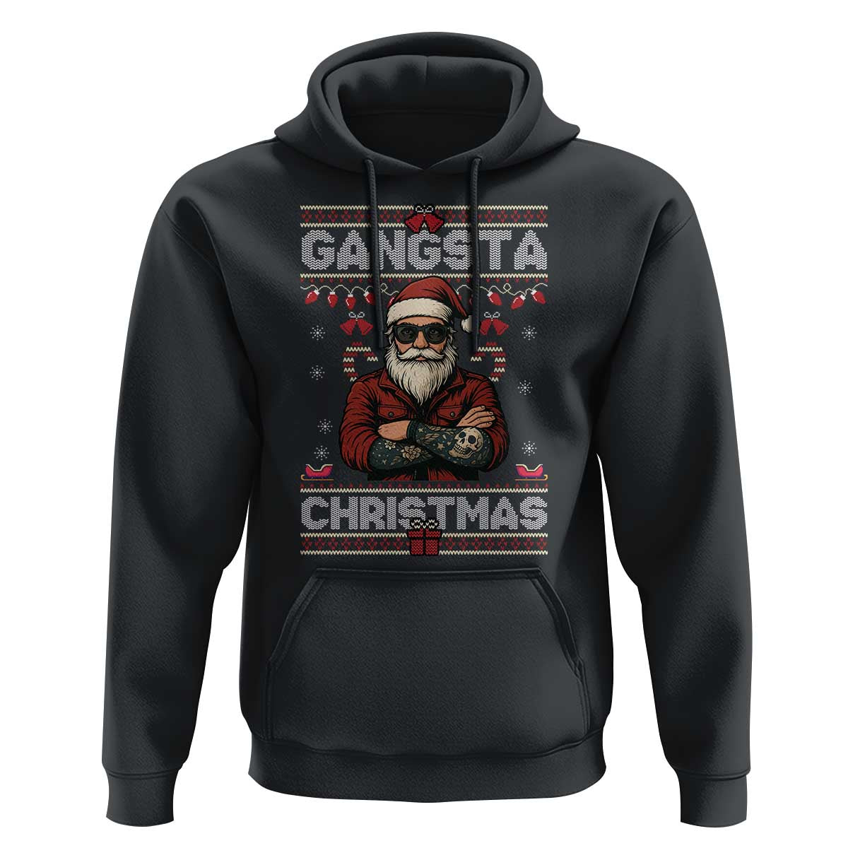 Gangster Santa Claus Hip Hop Rap Christmas Cool Hoodie - Wonder Print Shop