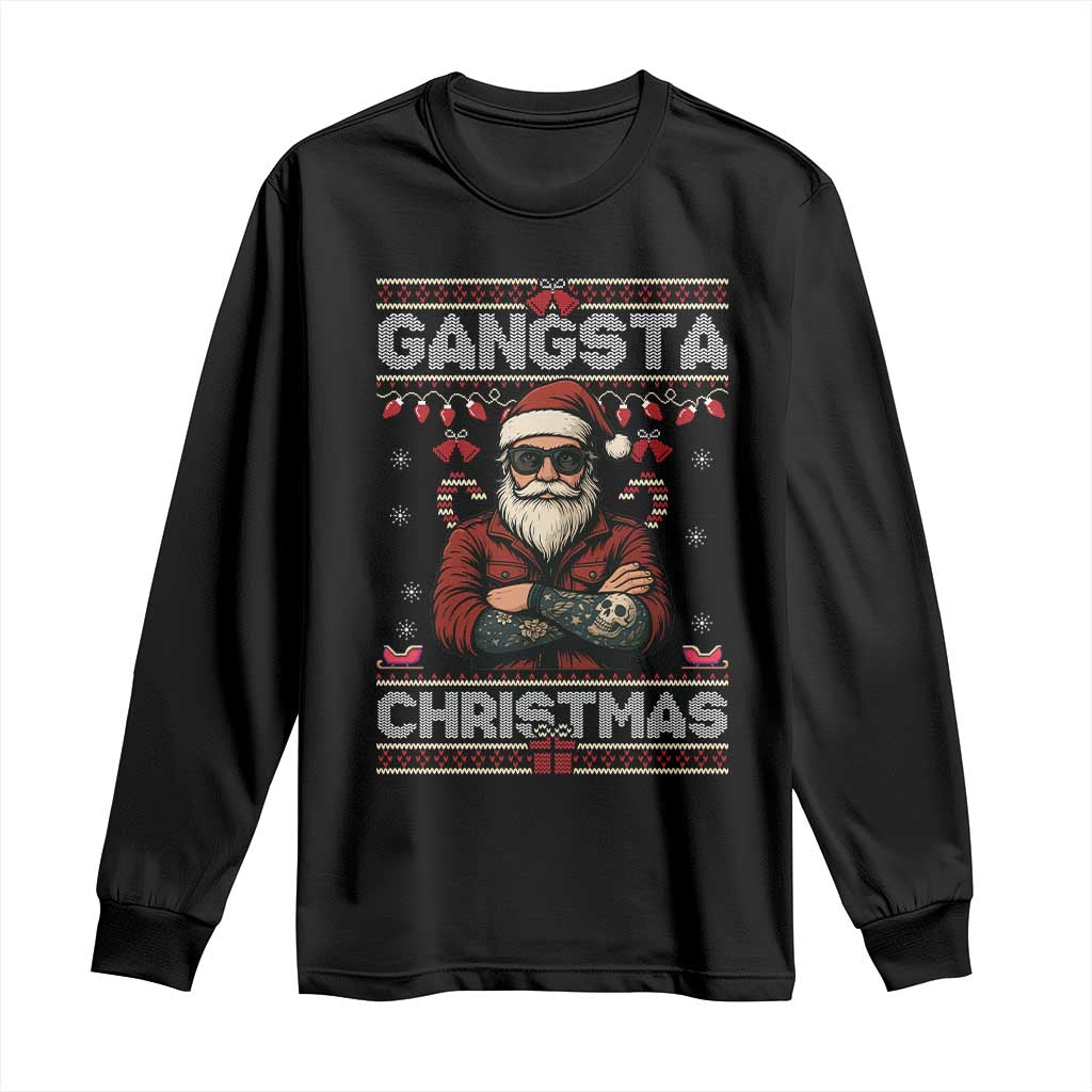 Gangster Santa Claus Hip Hop Rap Christmas Cool Long Sleeve Shirt - Wonder Print Shop