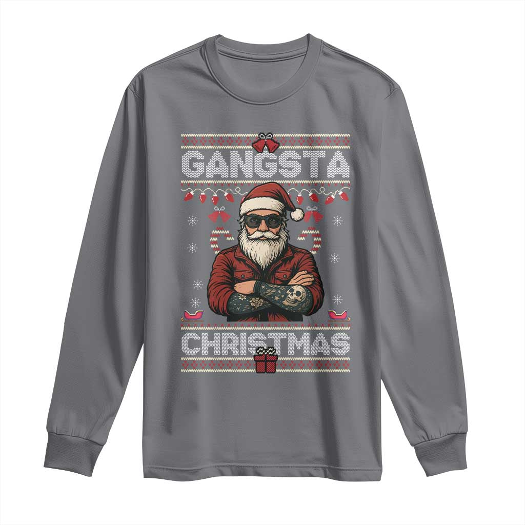 Gangster Santa Claus Hip Hop Rap Christmas Cool Long Sleeve Shirt - Wonder Print Shop