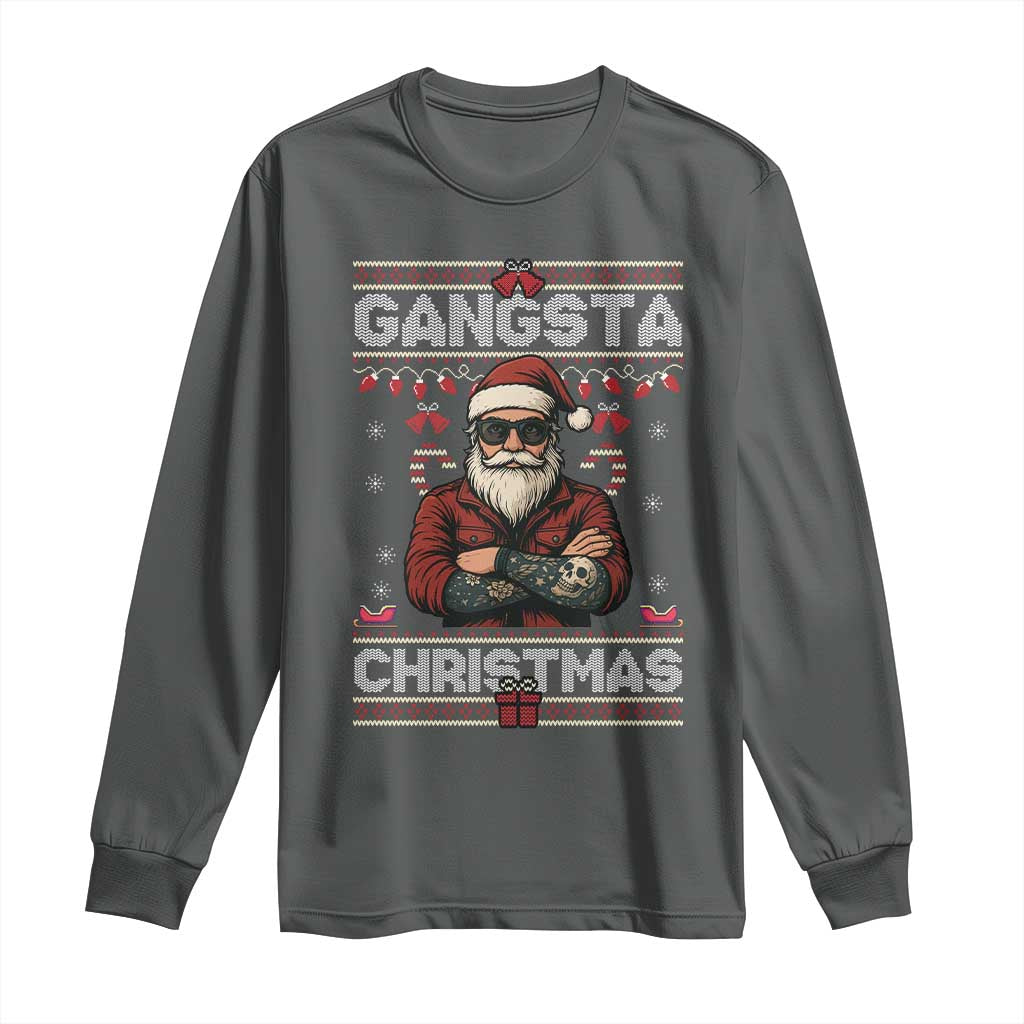 Gangster Santa Claus Hip Hop Rap Christmas Cool Long Sleeve Shirt - Wonder Print Shop