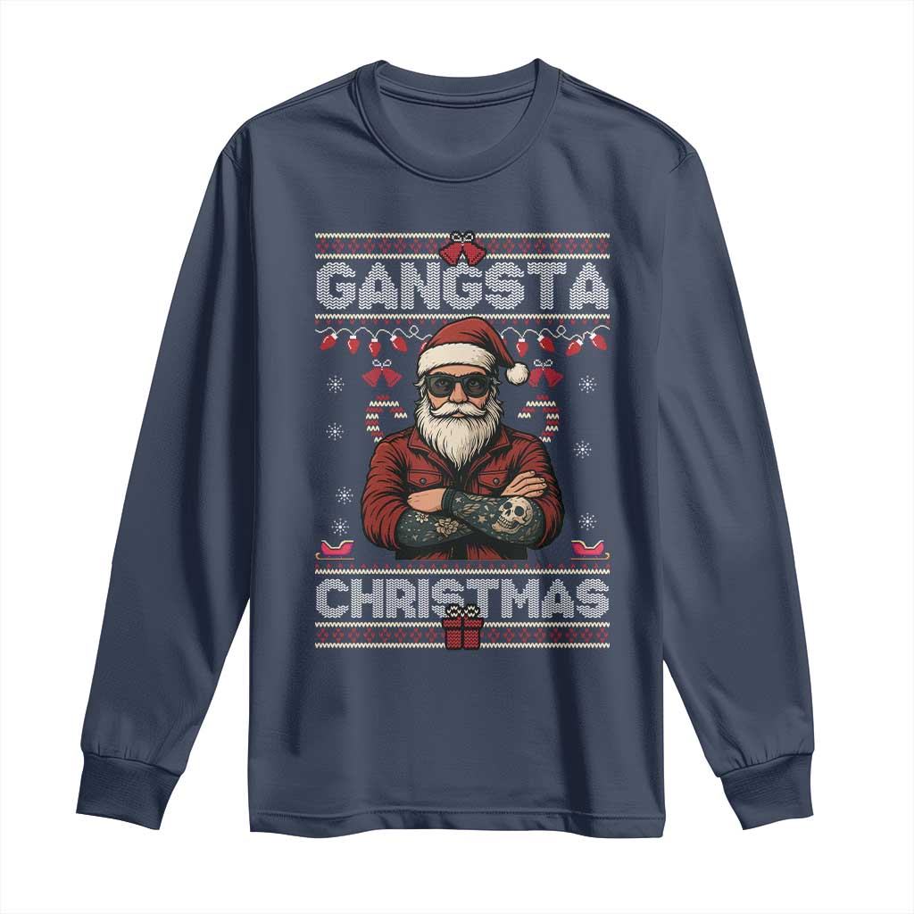 Gangster Santa Claus Hip Hop Rap Christmas Cool Long Sleeve Shirt - Wonder Print Shop