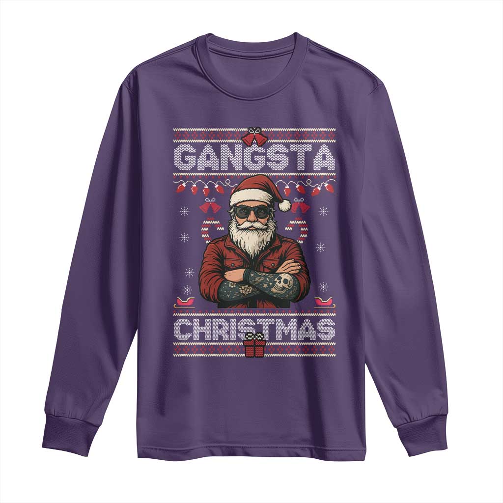 Gangster Santa Claus Hip Hop Rap Christmas Cool Long Sleeve Shirt - Wonder Print Shop