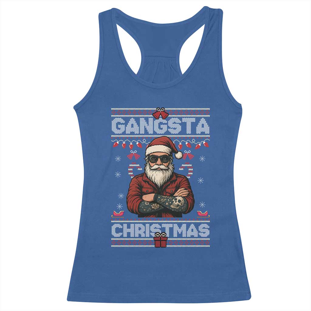 Gangster Santa Claus Hip Hop Rap Christmas Cool Racerback Tank Top - Wonder Print Shop