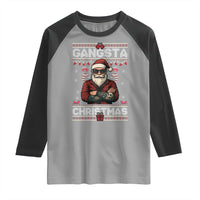 Gangster Santa Claus Hip Hop Rap Christmas Cool Raglan Shirt - Wonder Print Shop