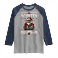 Gangster Santa Claus Hip Hop Rap Christmas Cool Raglan Shirt - Wonder Print Shop