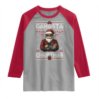 Gangster Santa Claus Hip Hop Rap Christmas Cool Raglan Shirt - Wonder Print Shop