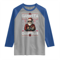Gangster Santa Claus Hip Hop Rap Christmas Cool Raglan Shirt - Wonder Print Shop