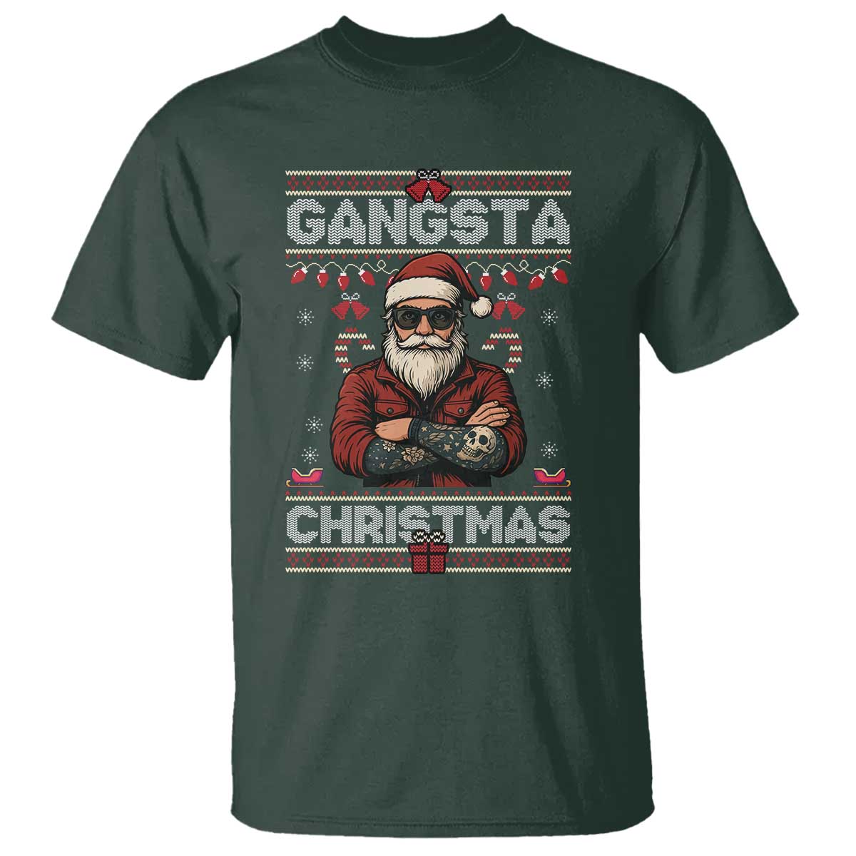 Gangster Santa Claus Hip Hop Rap Christmas Cool T Shirt - Wonder Print Shop