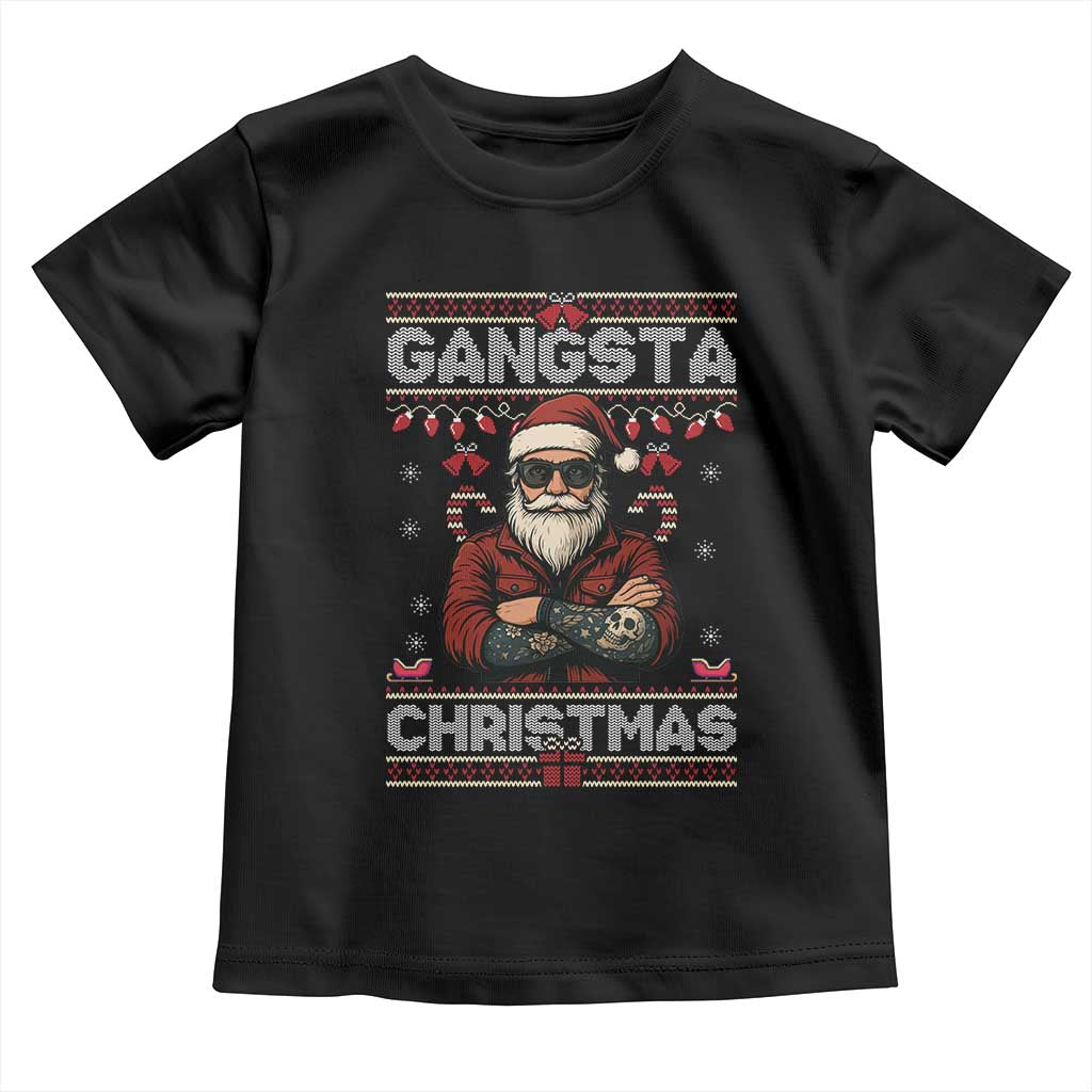 Gangster Santa Claus Hip Hop Rap Christmas Cool Toddler T Shirt - Wonder Print Shop