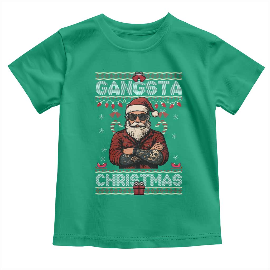 Gangster Santa Claus Hip Hop Rap Christmas Cool Toddler T Shirt - Wonder Print Shop