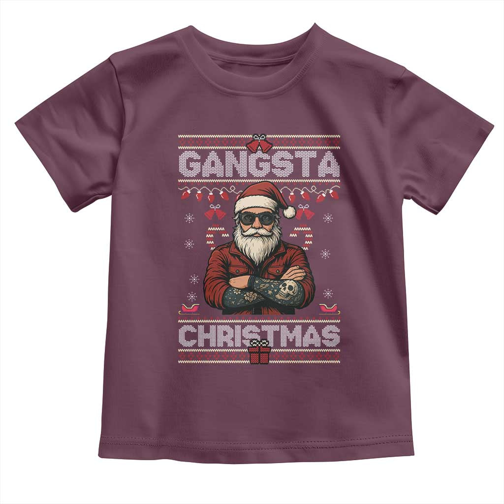 Gangster Santa Claus Hip Hop Rap Christmas Cool Toddler T Shirt - Wonder Print Shop