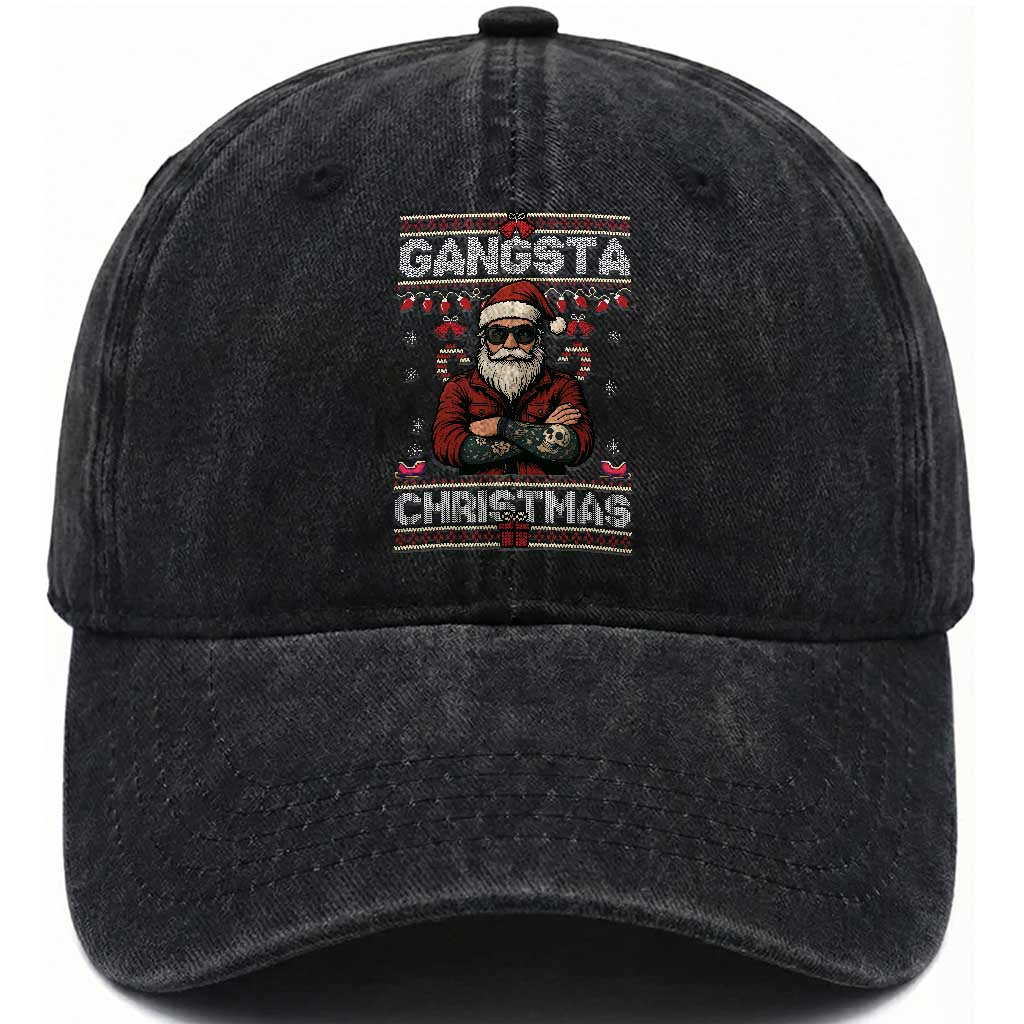 Gangster Santa Claus Hip Hop Rap Christmas Cool Washed Cotton Baseball Cap