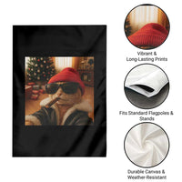 Funny Gangster Cats Christmas Garden Flag Smoking Kitten Meme - Wonder Print Shop