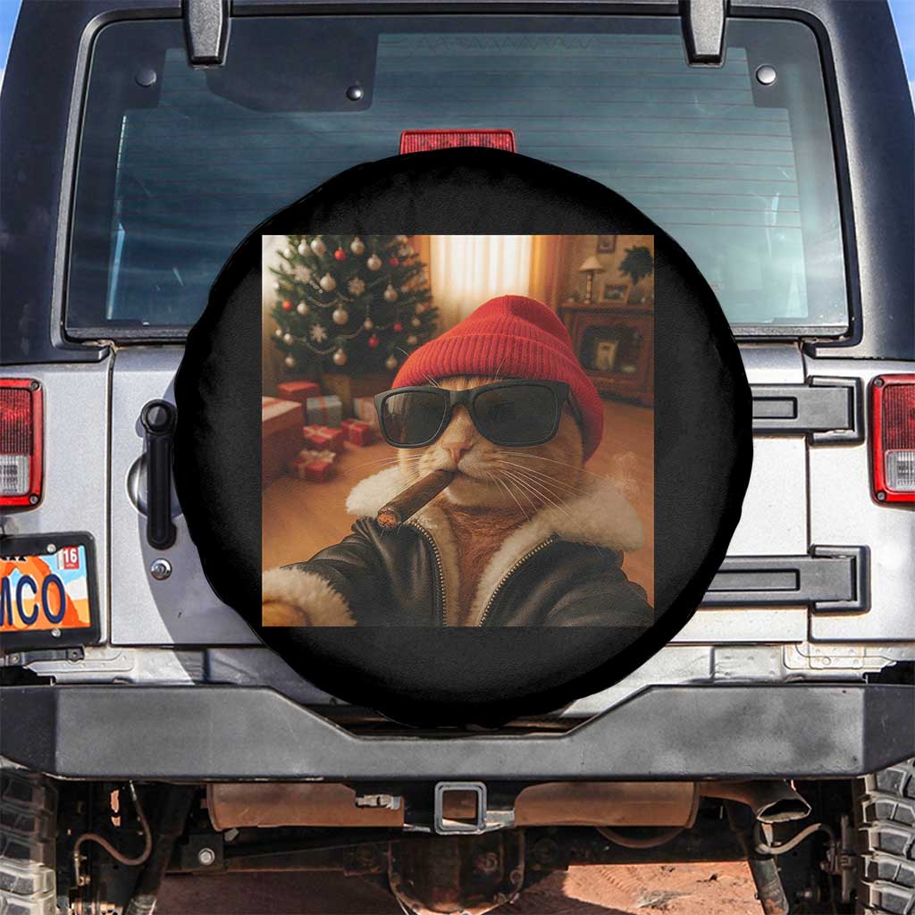 Funny Gangster Cats Christmas Spare Tire Cover Smoking Kitten Meme - Wonder Print Shop