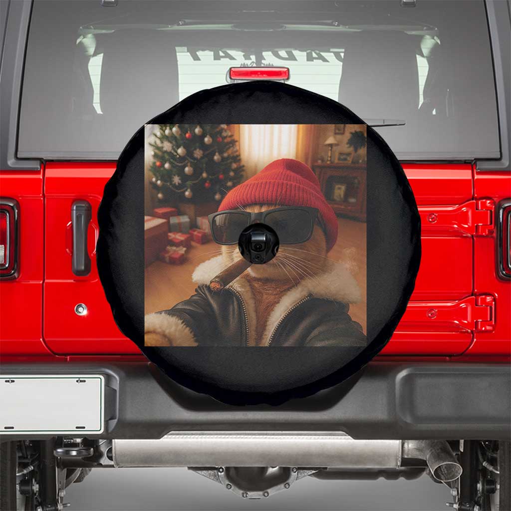 Funny Gangster Cats Christmas Spare Tire Cover Smoking Kitten Meme - Wonder Print Shop