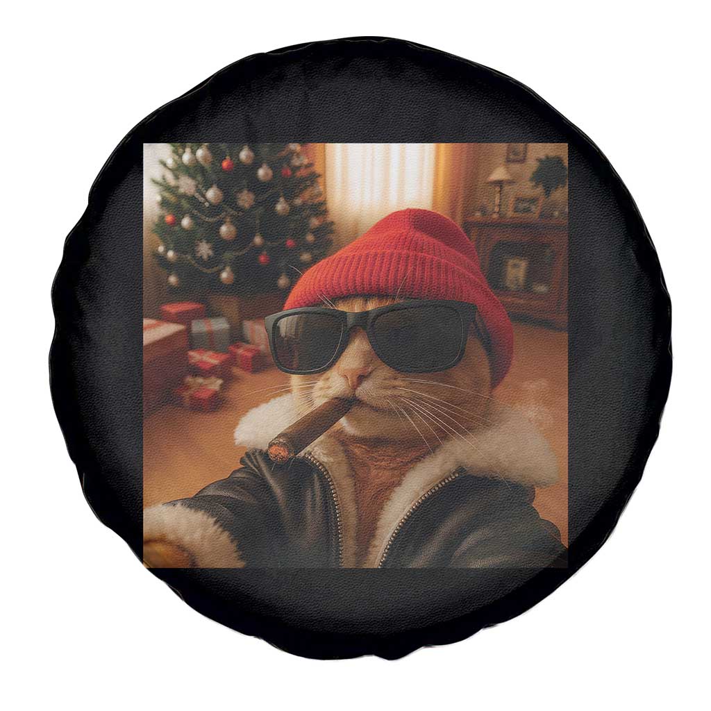 Funny Gangster Cats Christmas Spare Tire Cover Smoking Kitten Meme - Wonder Print Shop