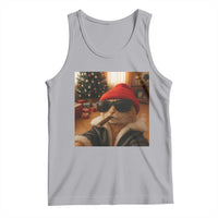 Funny Gangster Cats Christmas Tank Top Smoking Kitten Meme - Wonder Print Shop
