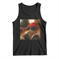 Funny Gangster Cats Christmas Tank Top Smoking Kitten Meme - Wonder Print Shop