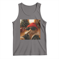 Funny Gangster Cats Christmas Tank Top Smoking Kitten Meme - Wonder Print Shop