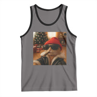 Funny Gangster Cats Christmas Tank Top Smoking Kitten Meme - Wonder Print Shop