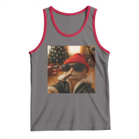 Funny Gangster Cats Christmas Tank Top Smoking Kitten Meme - Wonder Print Shop