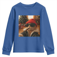 Funny Gangster Cats Christmas Youth Sweatshirt Smoking Kitten Meme - Wonder Print Shop