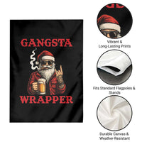 Funny Santa Drinking Beer Christmas Garden Flag Gangster Rock On Hand Xmas - Wonder Print Shop