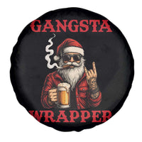 Funny Santa Drinking Beer Christmas Spare Tire Cover Gangster Rock On Hand Xmas - Wonder Print Shop