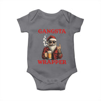 Funny Santa Drinking Beer Christmas Baby Onesie Gangster Rock On Hand Xmas - Wonder Print Shop