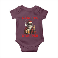 Funny Santa Drinking Beer Christmas Baby Onesie Gangster Rock On Hand Xmas - Wonder Print Shop