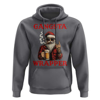 Funny Santa Drinking Beer Christmas Hoodie Gangster Rock On Hand Xmas - Wonder Print Shop