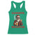 Funny Santa Drinking Beer Christmas Racerback Tank Top Gangster Rock On Hand Xmas - Wonder Print Shop