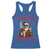 Funny Santa Drinking Beer Christmas Racerback Tank Top Gangster Rock On Hand Xmas - Wonder Print Shop