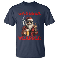 Funny Santa Drinking Beer Christmas T Shirt Gangster Rock On Hand Xmas - Wonder Print Shop
