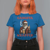 Funny Santa Drinking Beer Christmas T Shirt For Women Gangster Rock On Hand Xmas - Wonder Print Shop