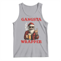 Funny Santa Drinking Beer Christmas Tank Top Gangster Rock On Hand Xmas - Wonder Print Shop