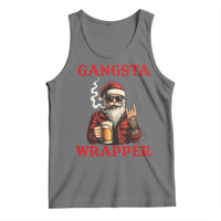 Funny Santa Drinking Beer Christmas Tank Top Gangster Rock On Hand Xmas - Wonder Print Shop